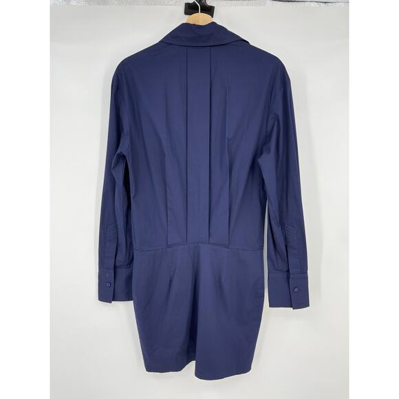 THE ATTICO | NWT Long Sleeve Shirt Mini Dress in Navy Blue IT 38 / US 0 - Picture 3 of 16